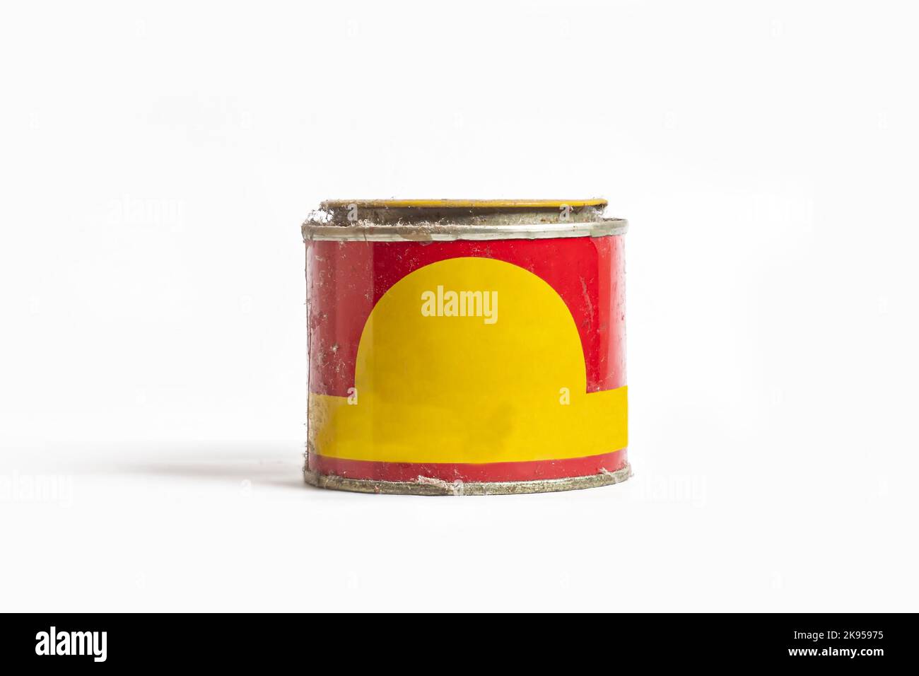 A closeup of a can of paint isolated on a white background Stock Photo