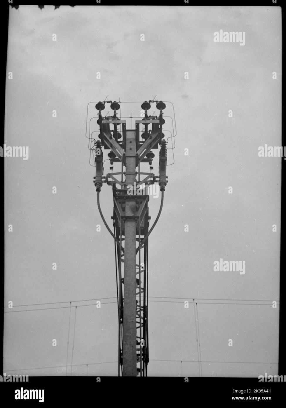 Detail, contact line post Stock Photo - Alamy