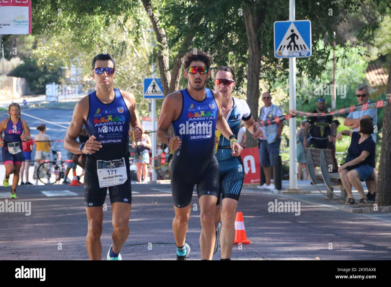 blind runner with a race guide Stock Photo Alamy
