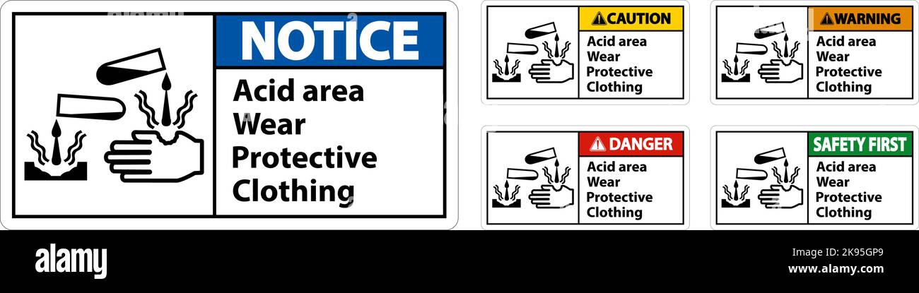 Acid Area Wear Protective Clothing Sign Stock Vector Image & Art - Alamy