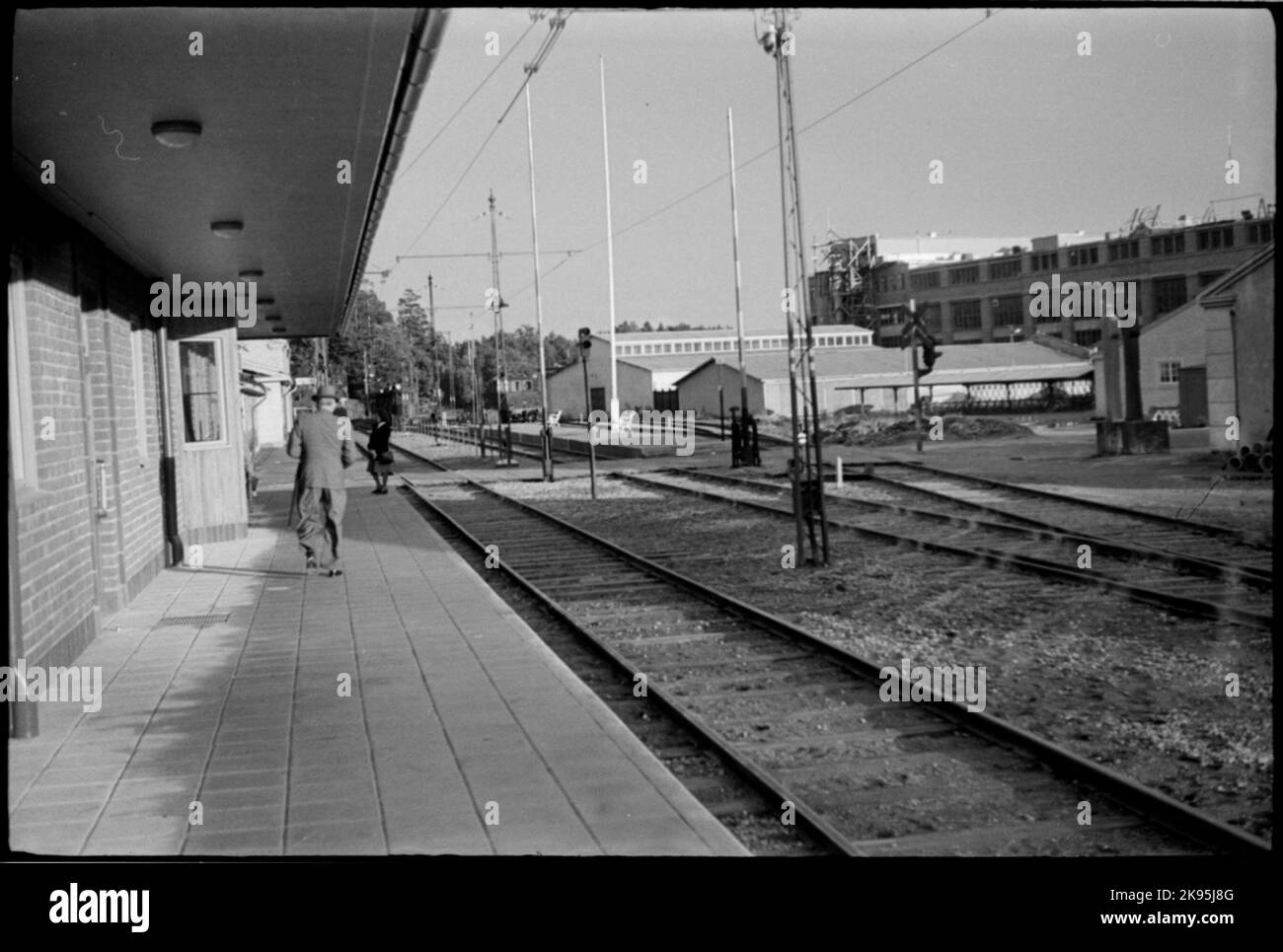 View of the then newly built Aga station, Lidingöbanan's main station