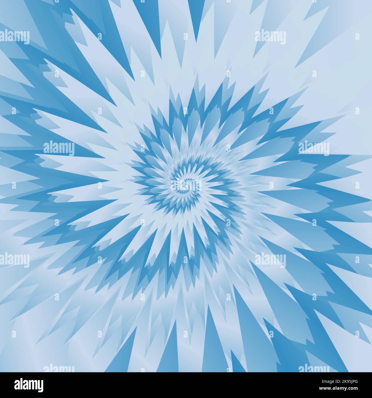A blue-colored fractal hypnotic swirl background Stock Vector