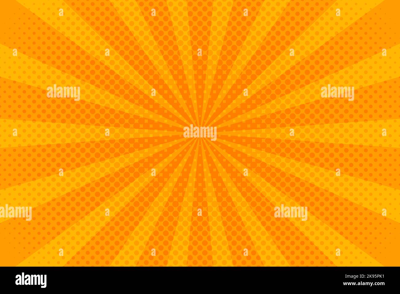 A pop art orange background for cartoons and comics Stock Vector