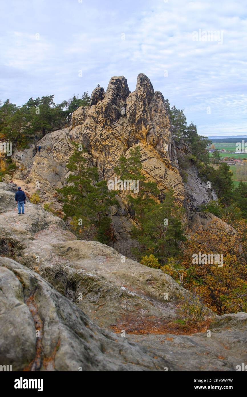 Timmenrode, Germany. 26th Oct, 2022. The rock "Hamburger Wappen" of the