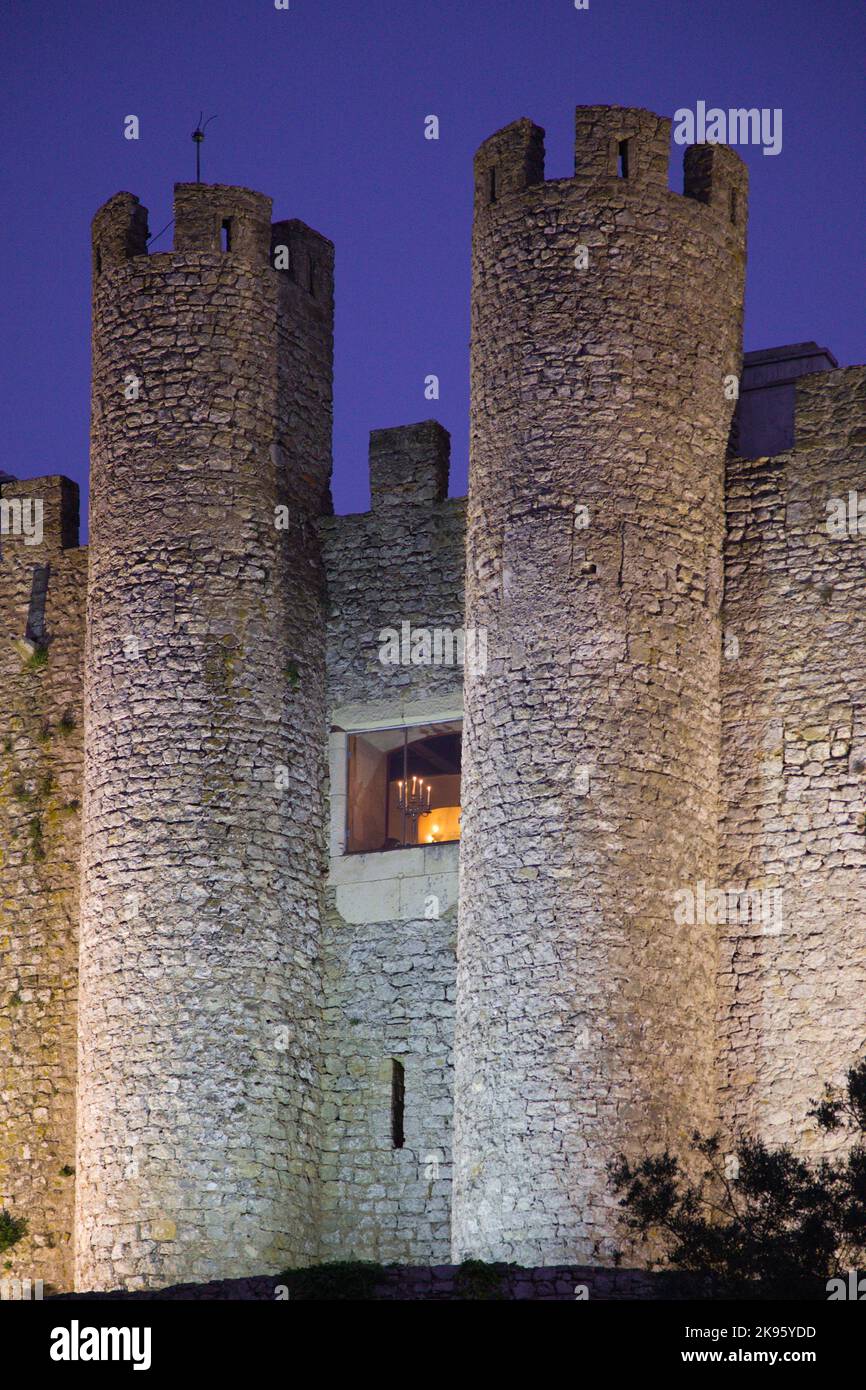 Portugal, Obidos, Castelo, medieval castle, pousada hotel, Stock Photo