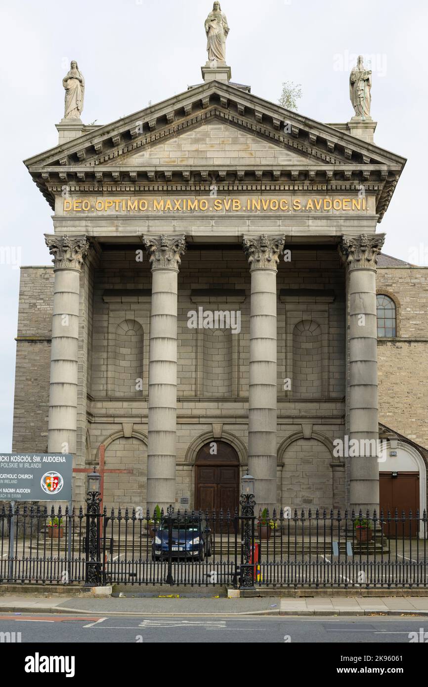 Republic of Ireland Eire Dublin St Audoen's St Open founded 1841 High Street Polish chaplaincy immigrant Roman Catholic Church Stock Photo