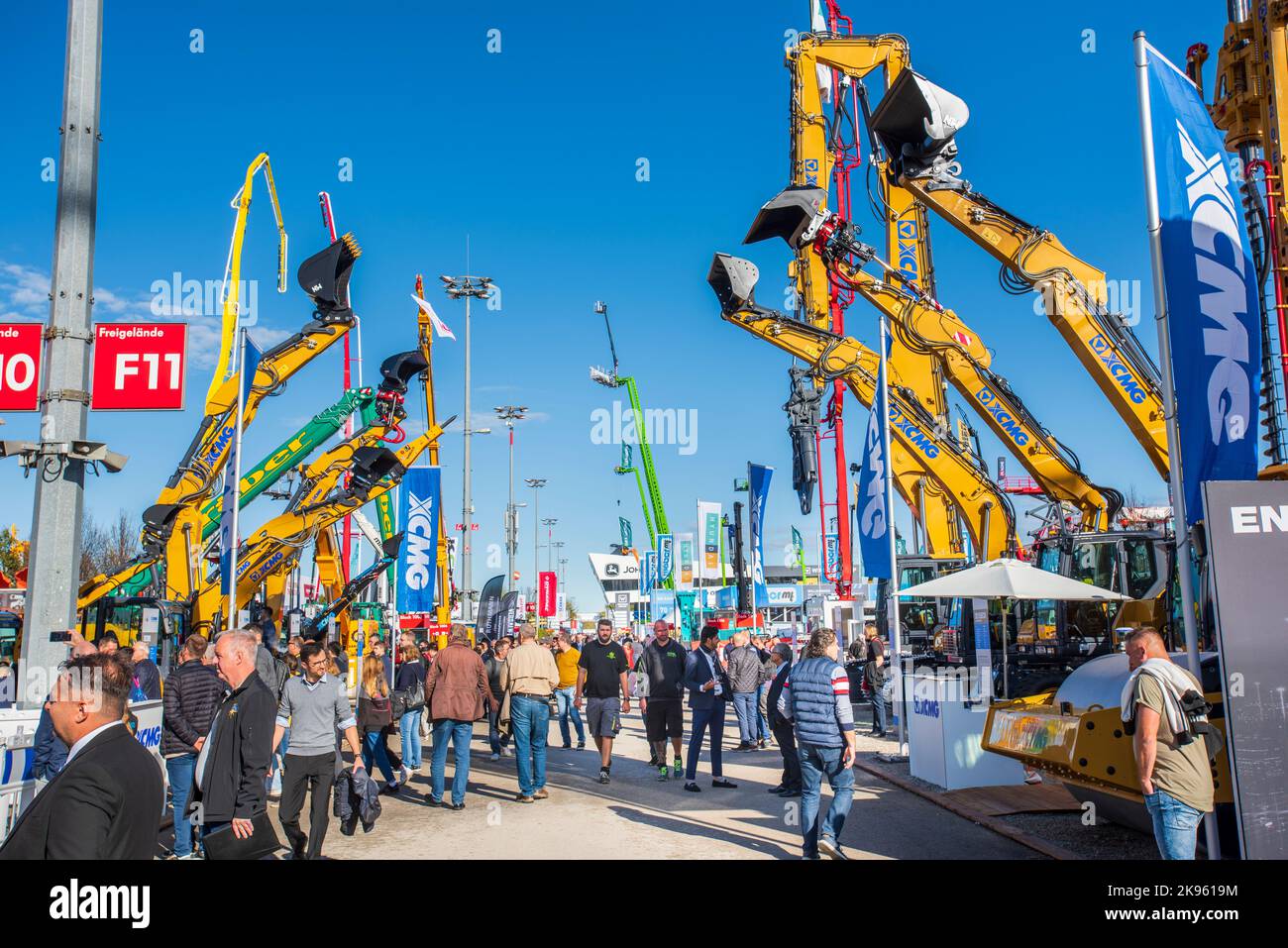 Bauma 2022 - Die größte Messe für Baumaschinen, Bergbaumaschinen und Baufahrzeuge in München Stock Photo