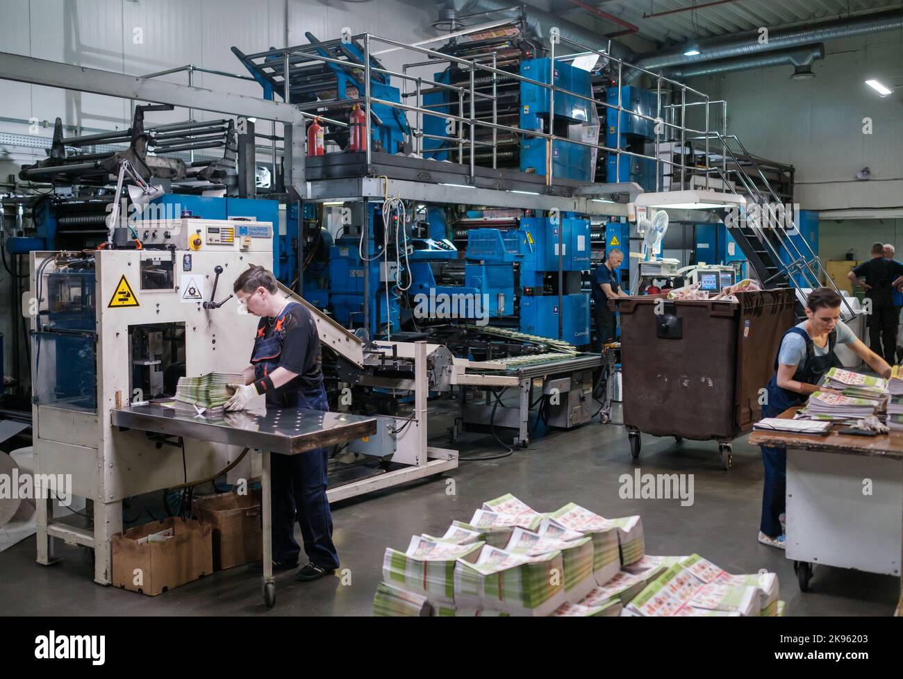 Employees of modern print shop Stock Photo Alamy