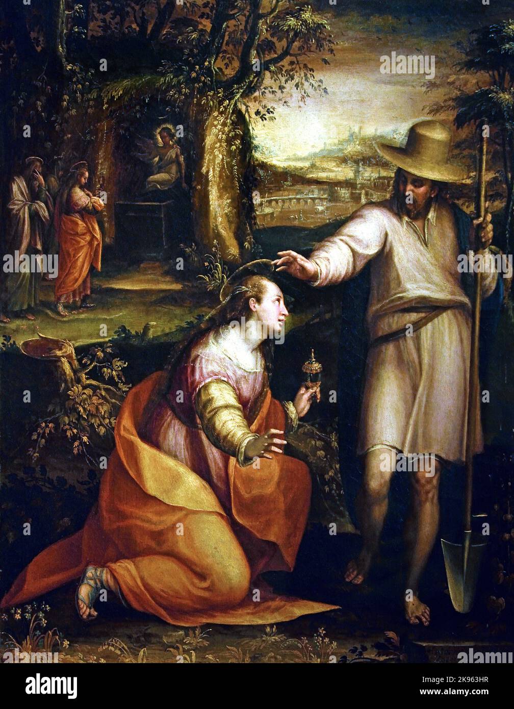 Christ Appears to Mary Magdalen - Mary Magdalene 1581 ( Noli me Tangere) 1581 LAVINIA FONTANA (1552 - 1614) France French ( Noli me tangere ,(touch me not ), Latin version of a phrase spoken, according to John 20:17, Jesus to Mary Magdalene when she recognized him after his, resurrection, ) Stock Photo