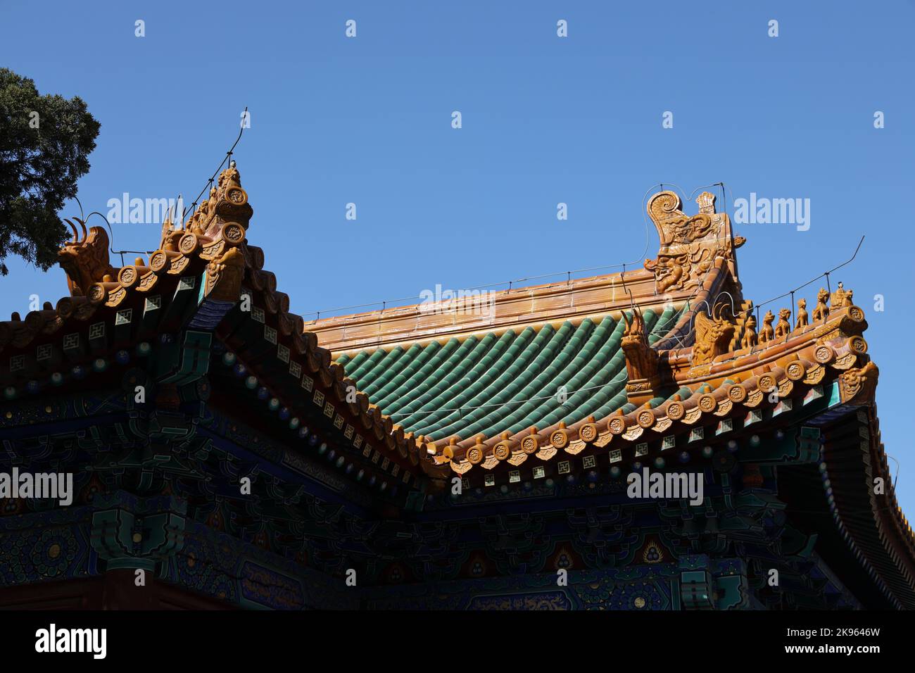 A beautiful shot of a traditional Chinese temple roof details Stock ...