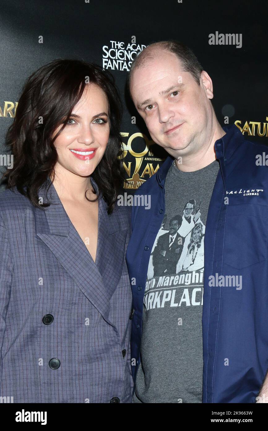 LOS ANGELES OCT 25 Kate Siegel, Mike Flanagan at the 50th Saturn
