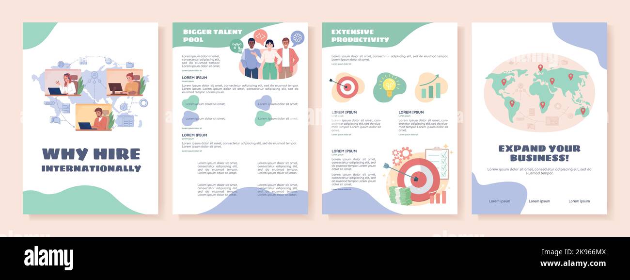 Why hire internationally flat vector brochure template Stock Vector