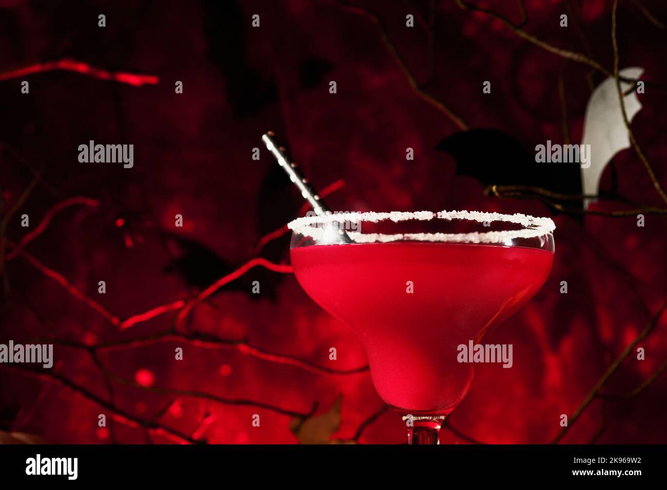 Halloween bloody cocktail margarita. Bloody red cocktail margarita and