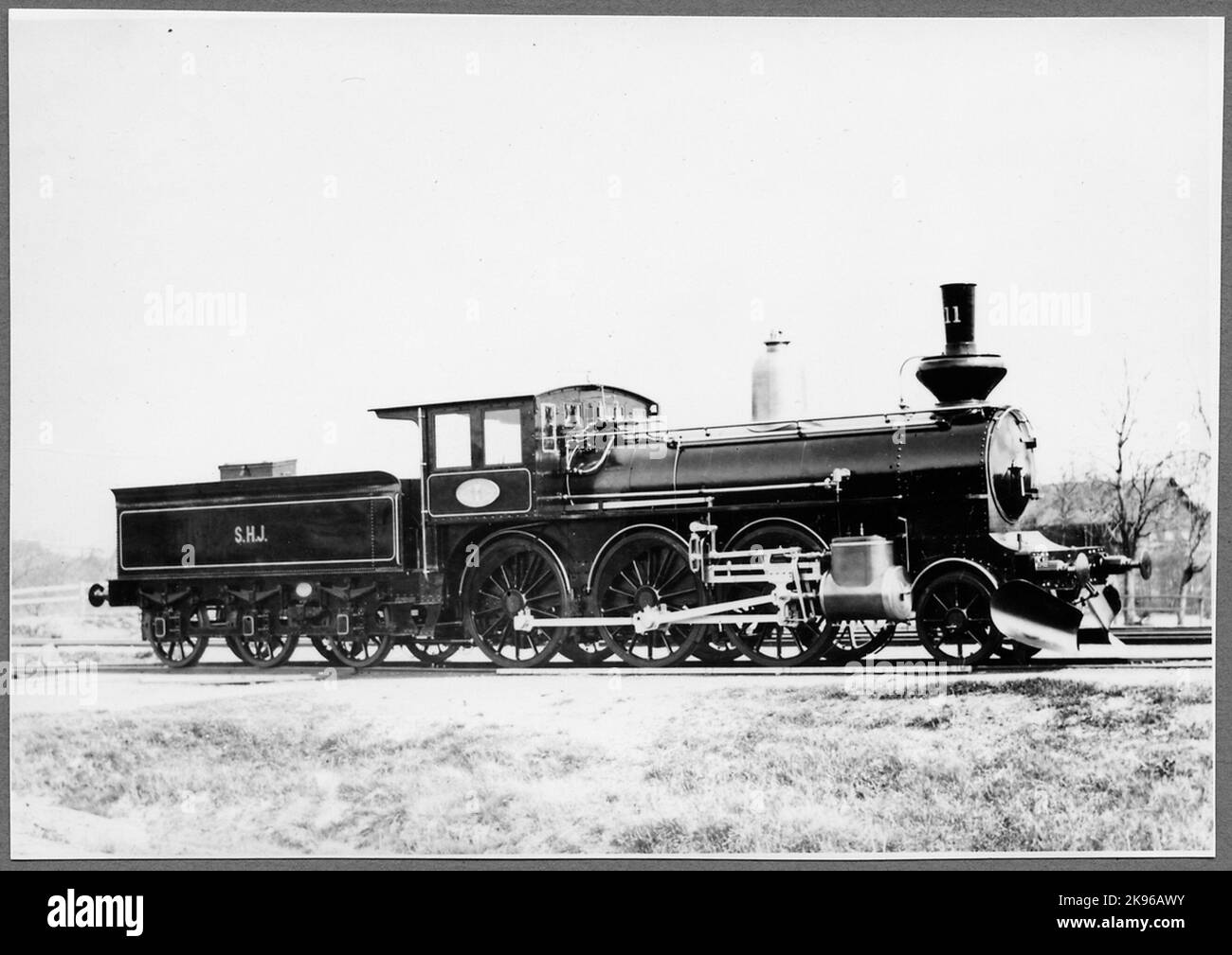 Delivery photo, Skåne Halaland Railway, Shj Lok 11, manufactured in 1891 by Nohab. In 1896, the locomotive was sold to the State Railways and got Littera SJ VKBG 495. Stock Photo