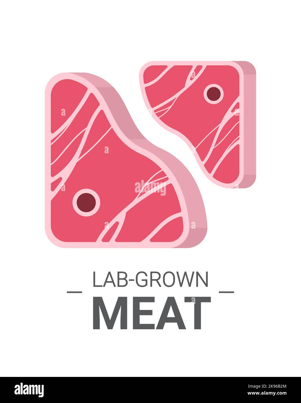 cultured raw red meat steak made from animal cells artificial lab grown