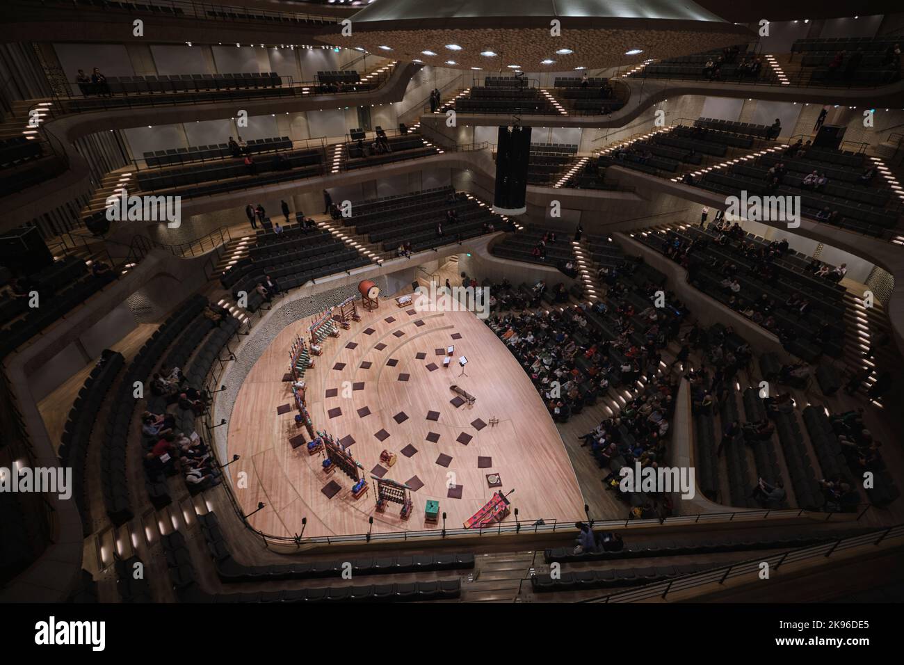 Hamburg, Germany - Sept 2022: Interior of main concert hall of Elbphilharmonie, famous philharmonic hall  designed  by Herzog de Meuron Stock Photo