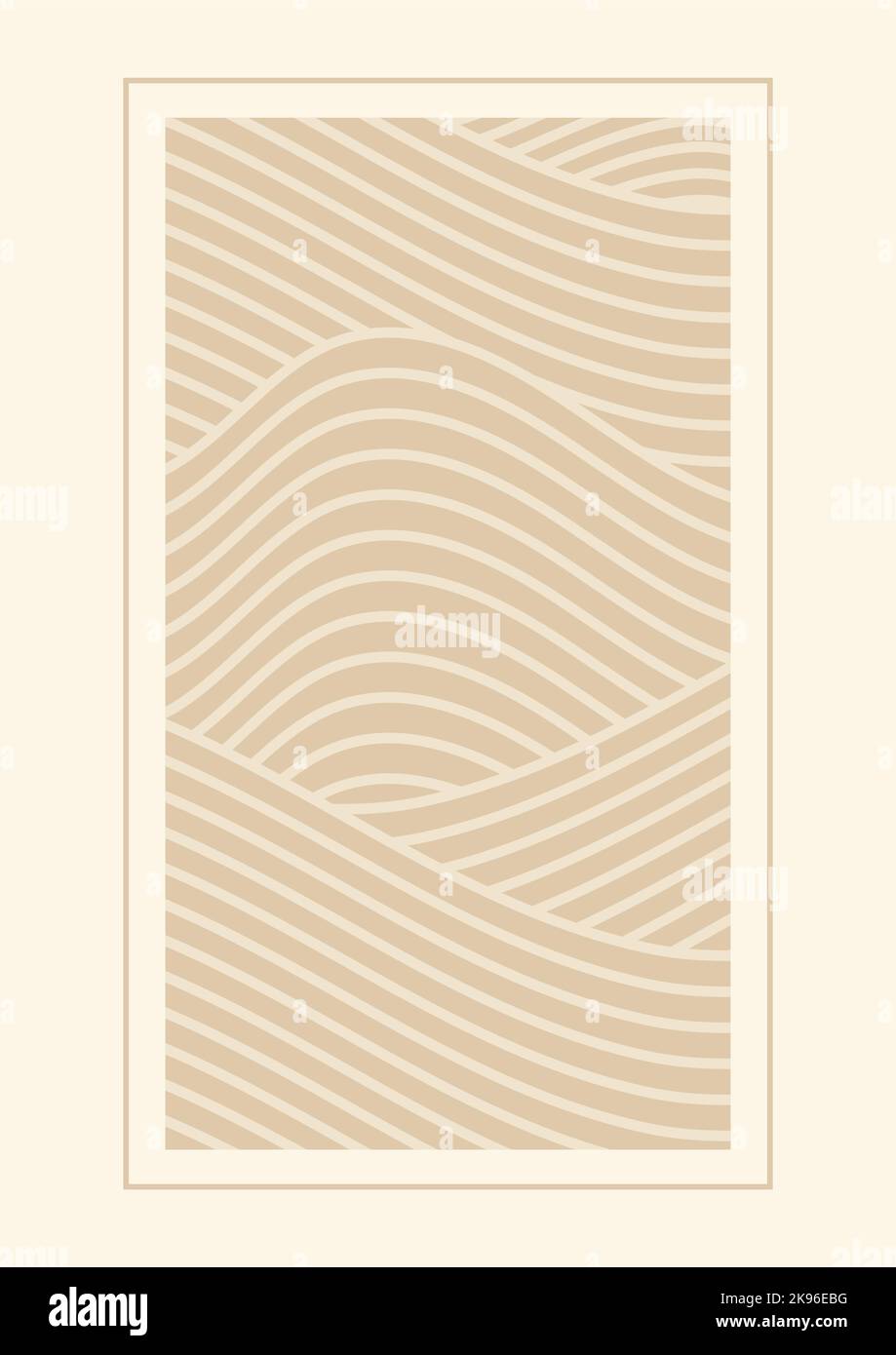 Modern geometric shapes poster art for print. Abstract waves art Stock ...