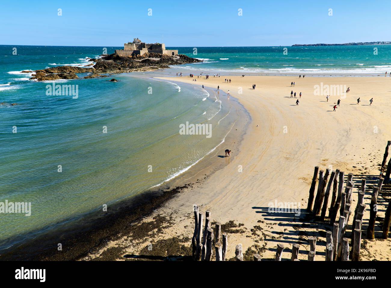 Saint Malo Brittany France. The Fort National. Plage de l'Eventail
