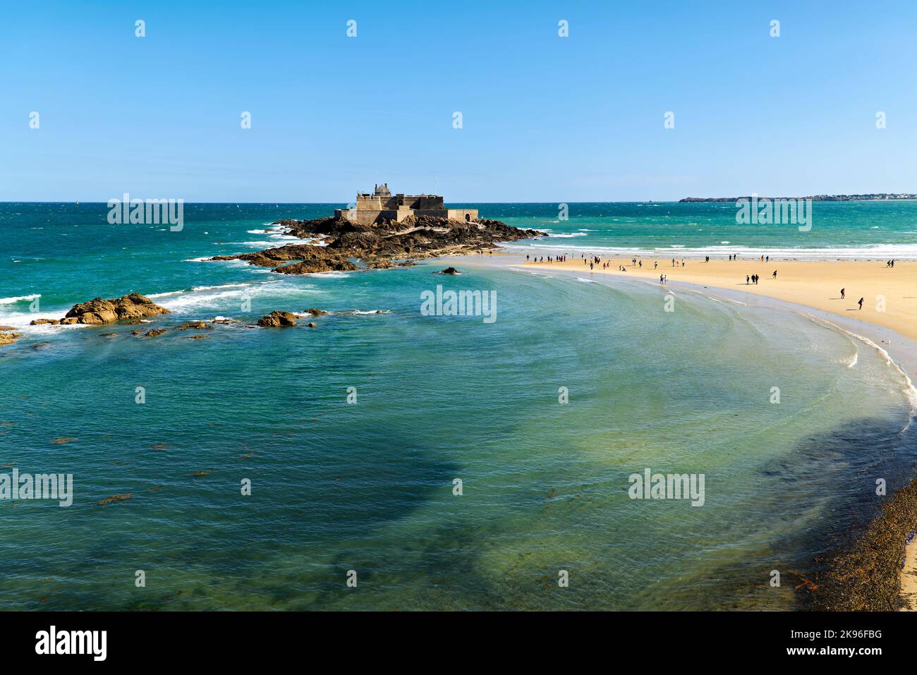 Saint Malo Brittany France. The Fort National. Plage de l'Eventail