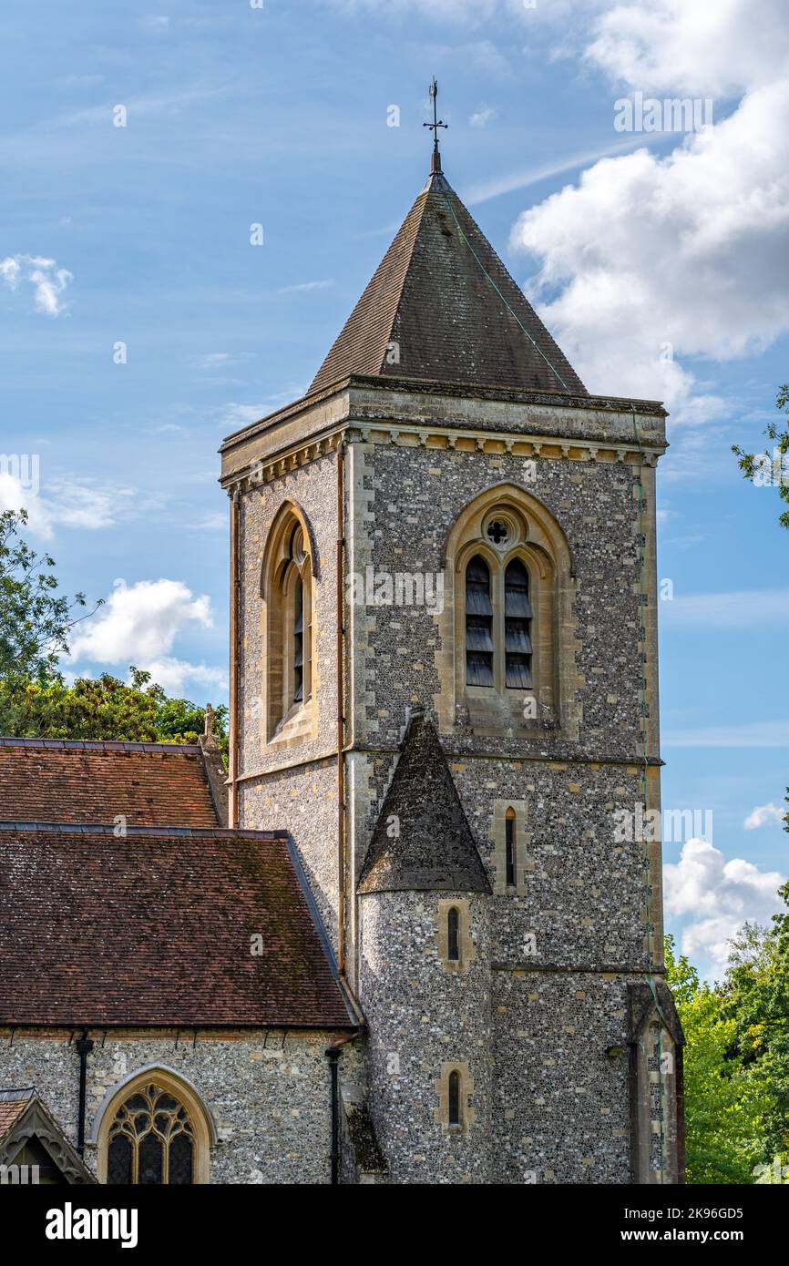 St Mary's Church Bell Tower at Speen in Berkshire Stock Photo