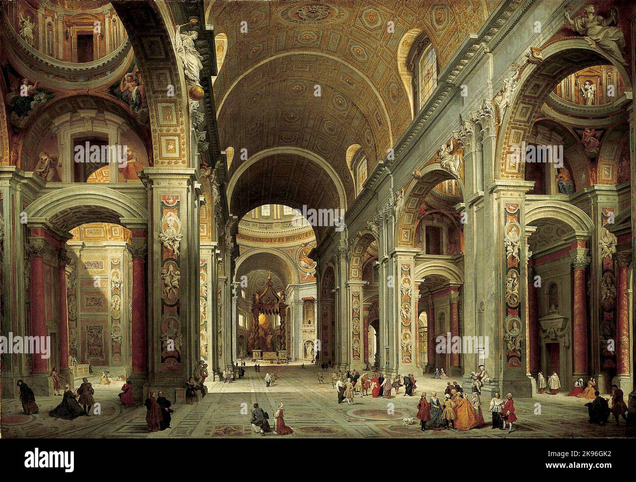 The Nave of St. Peter's Basilica in the Vatican (1735), Painting by