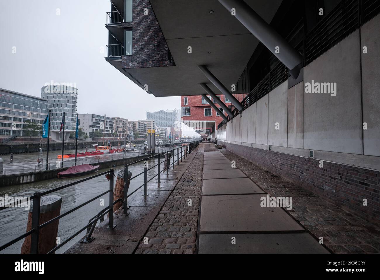 Hamburg, Germany Sept 2022 Modern residential buildings architecture in the Hafencity Stock