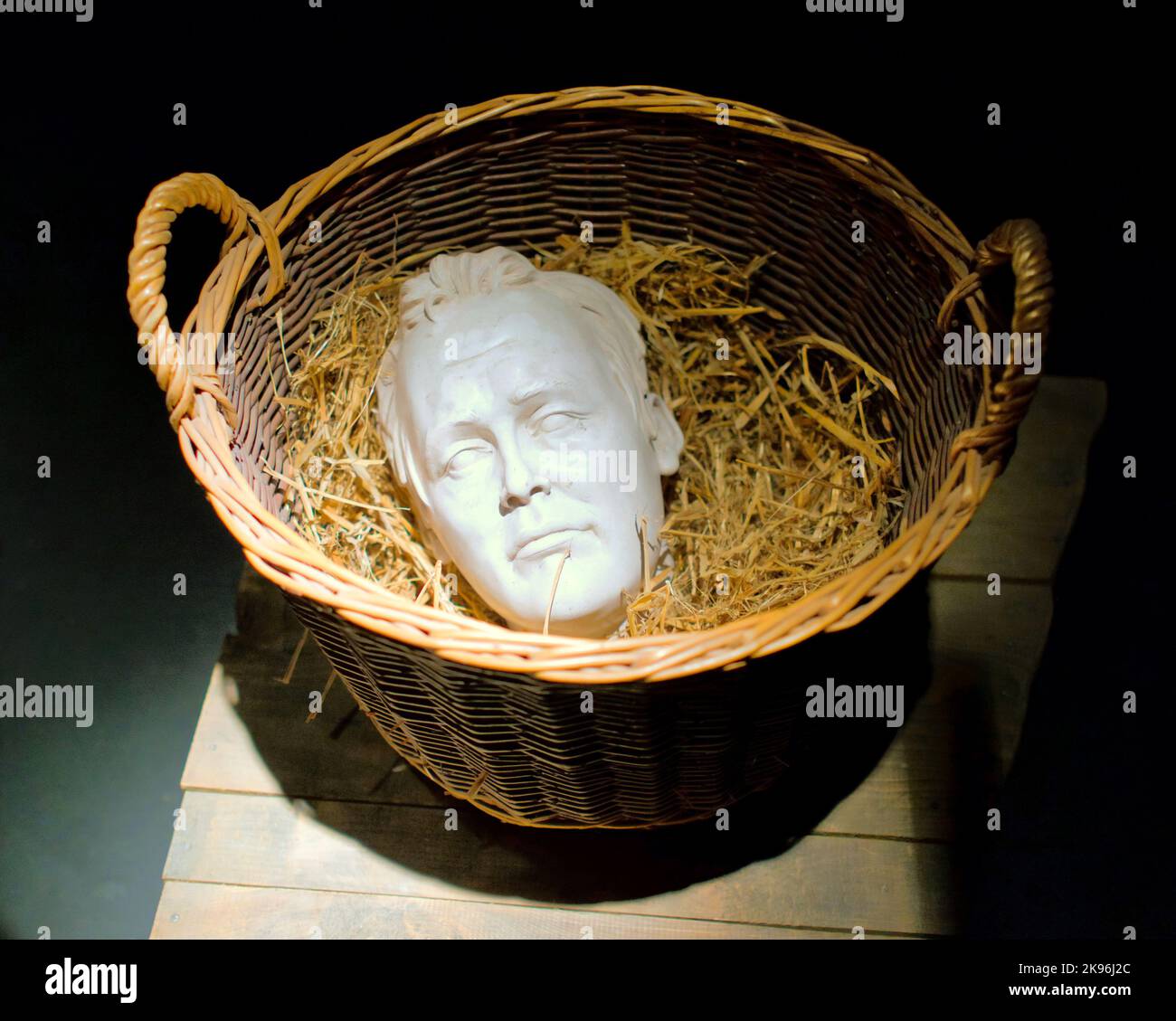 Head of  gardening writer Gwyn Headley (1996) by Ian Hamilton Finlay, made by sculptor Alexander Stoddart for Finlay, GOMA, Glasgow Stock Photo