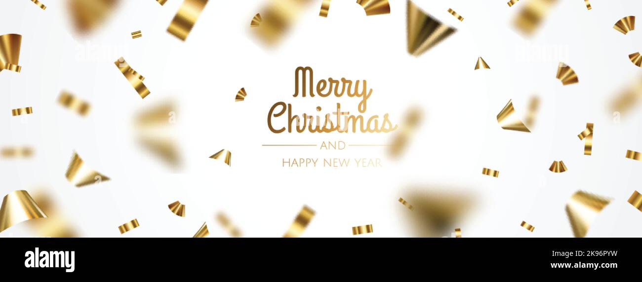 Falling shiny golden confetti isolated on white background Stock Vector ...