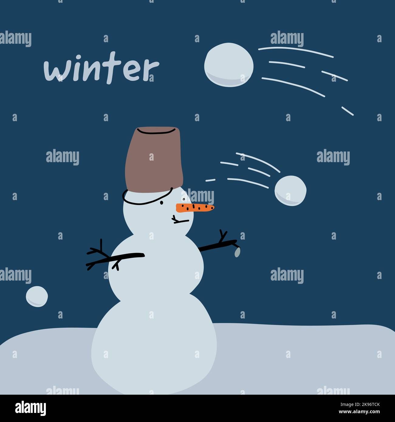 Cold winter season nature background Stock Vector Images - Alamy