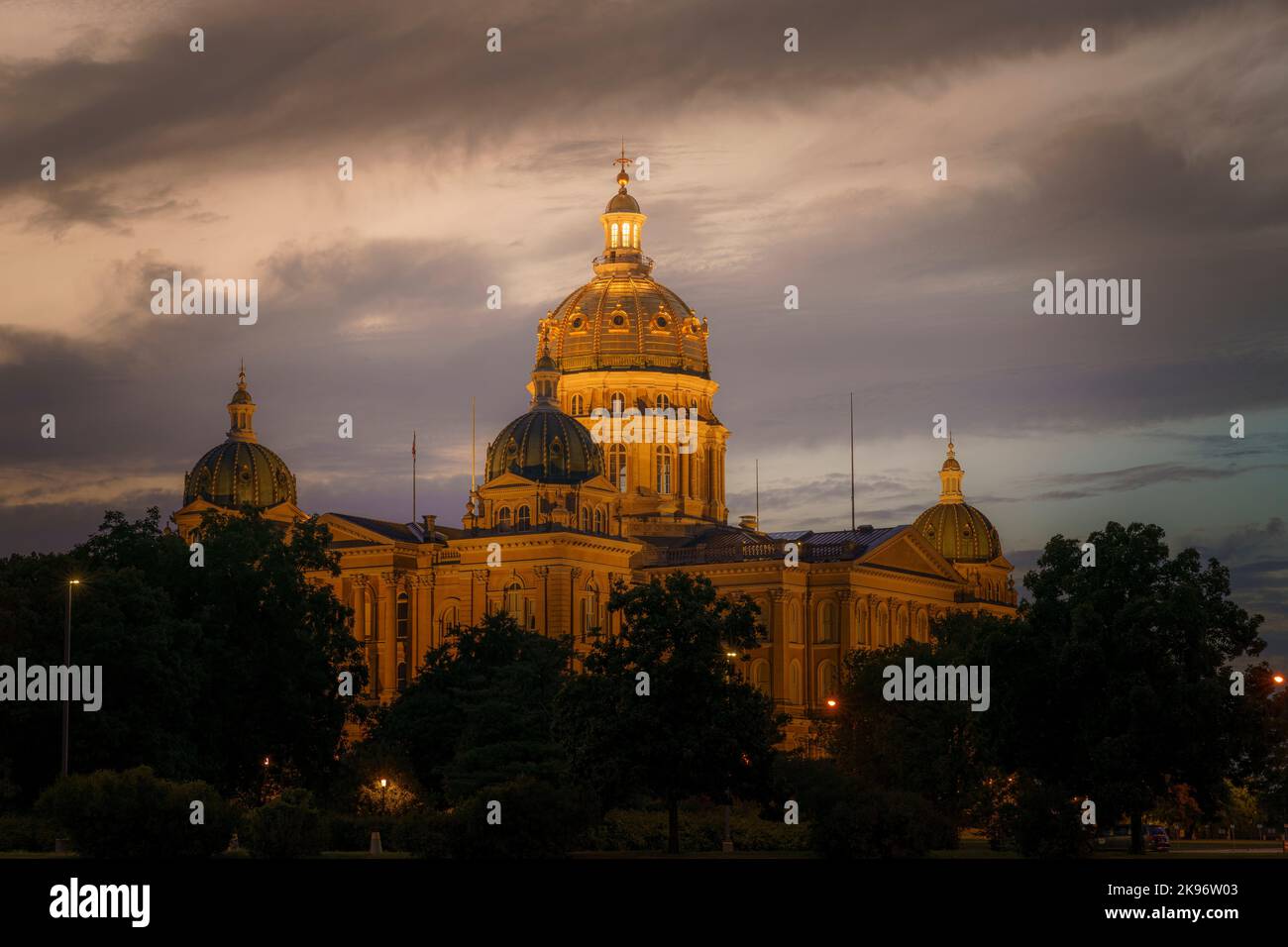 The Iowa State Capitol building in Des Moines, USA Stock Photo