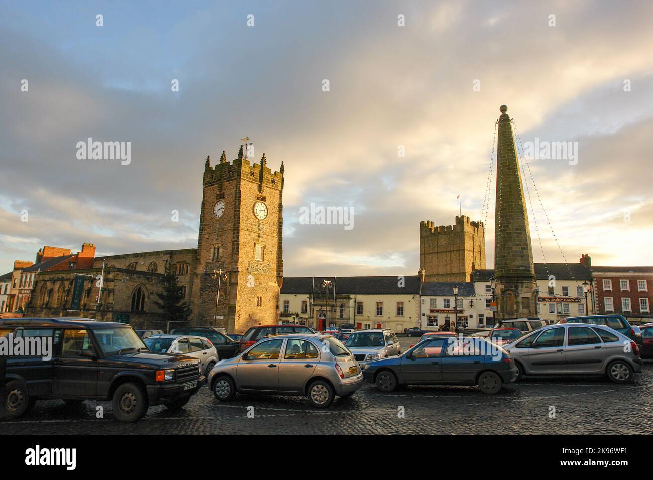 Richmond, North Yorkshire, UK December 19, 2005 Cars parked in front
