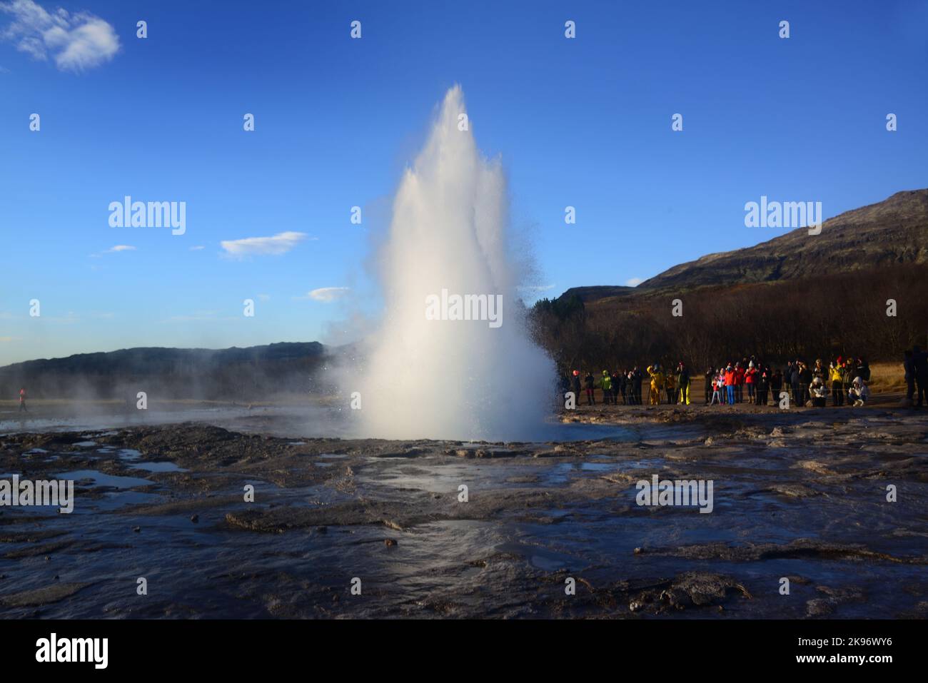 The eruption of Strokkur Geyser, in rural Iceland Stock Photo - Alamy