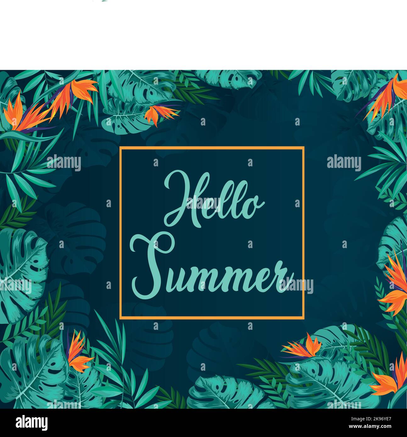 Tropical Hello Rounds Tropical summer vacation concept Stock Vector Images - Alamy
