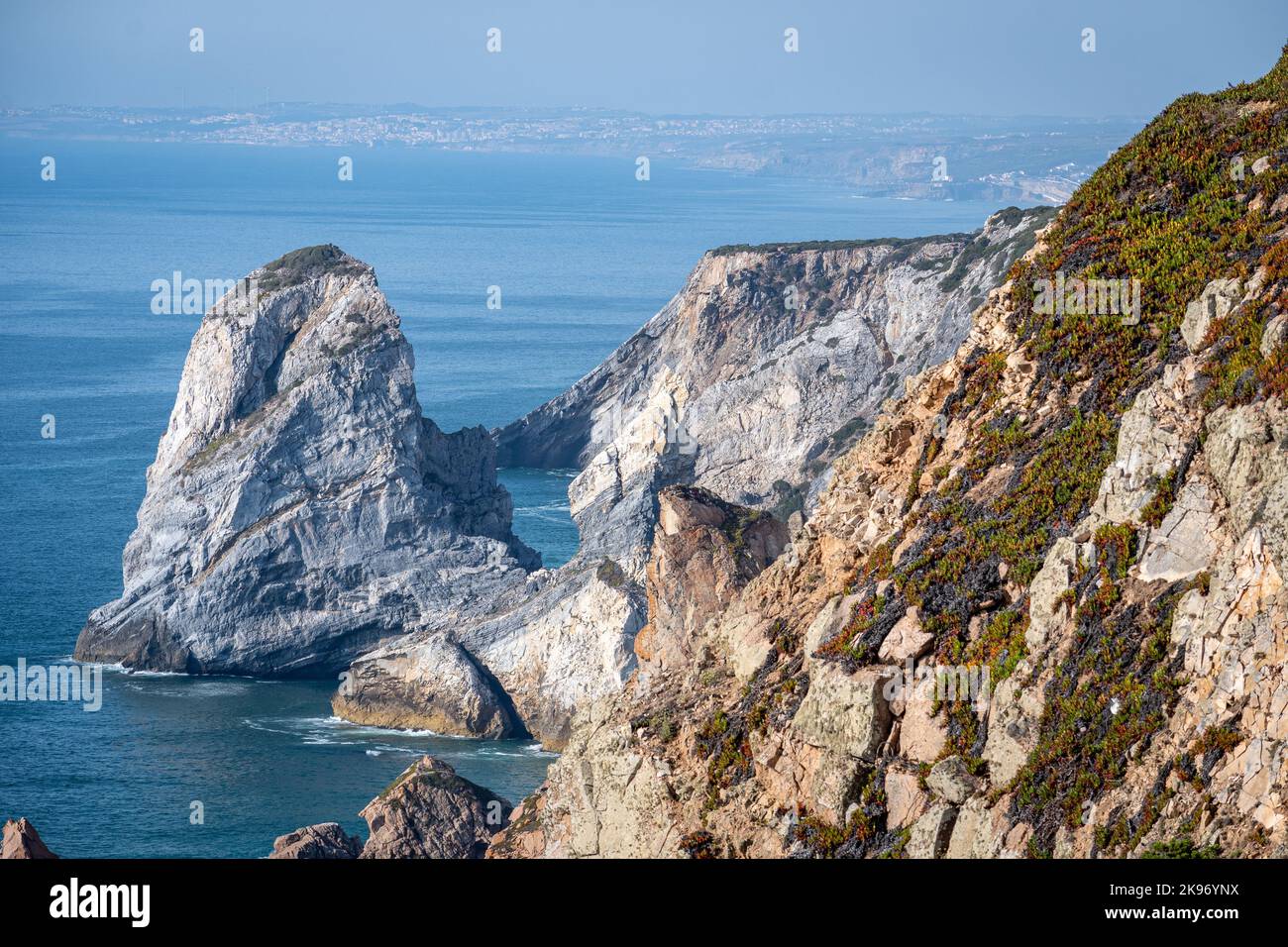 A view of the sea and rocky cliffs in Portugal Stock Photo - Alamy
