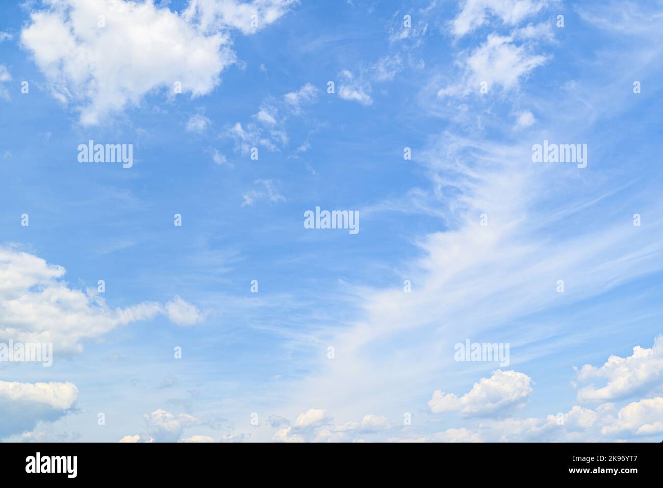 White clouds in a bright blue sky. The beauty of the nature Stock Photo ...