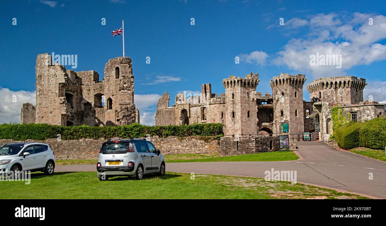 Raglan Castle / Castell Rhaglan. Wales. Stock Photo