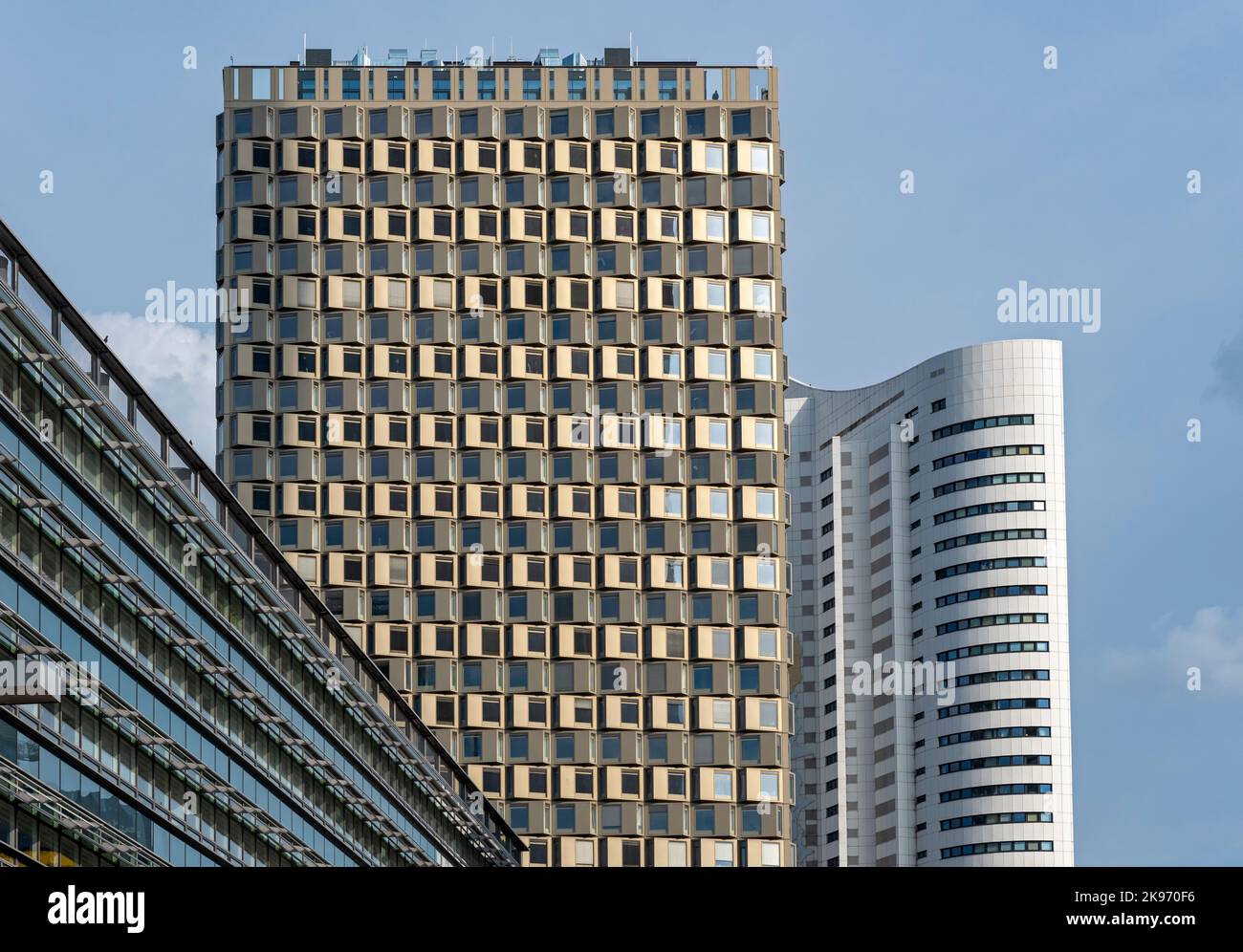 Tech Gate, District Living and Hochhaus Neue Donau buildings, Vienna Donau City, Wien, Austria Stock Photo