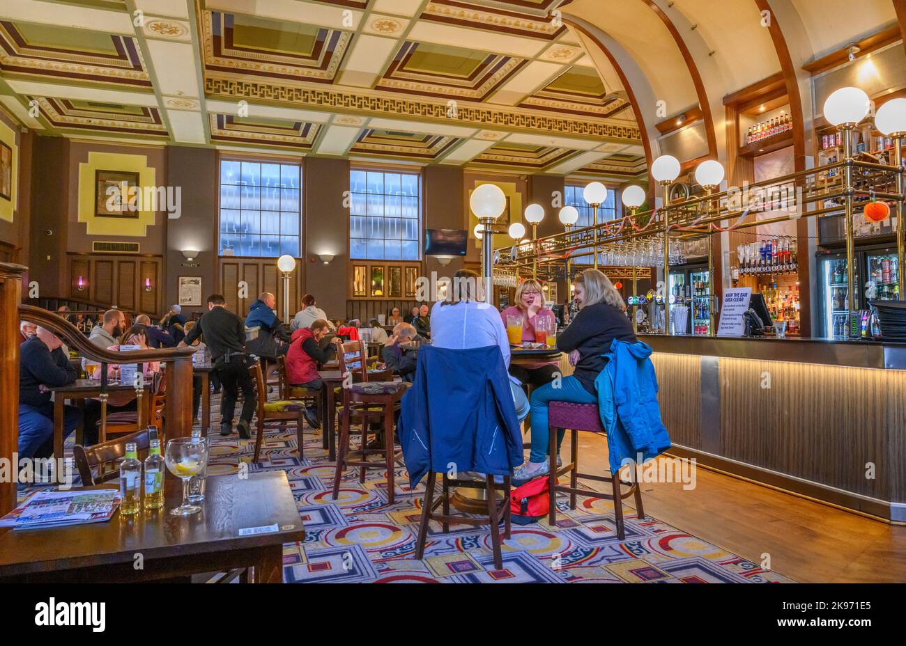 Wetherspoons pub. Interior of the Winter Gardens pub, Harrogate, North Yorkshire, England, UK Stock Photo