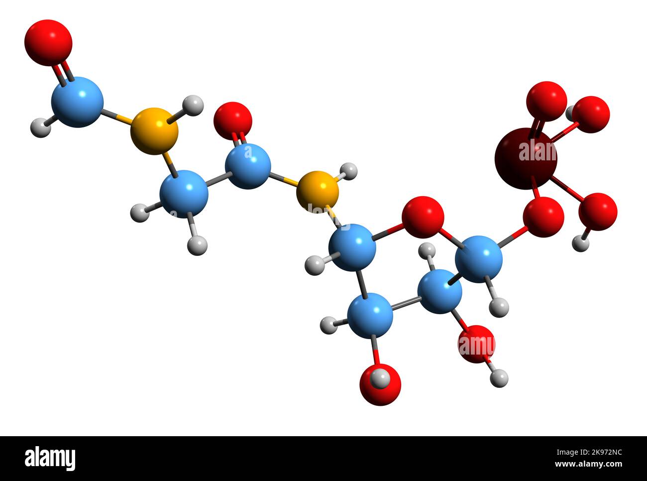 Formylglycinamide Ribotide 3D image of Phosphoribosyl-N-formylglycineamide skeletal formula ...
