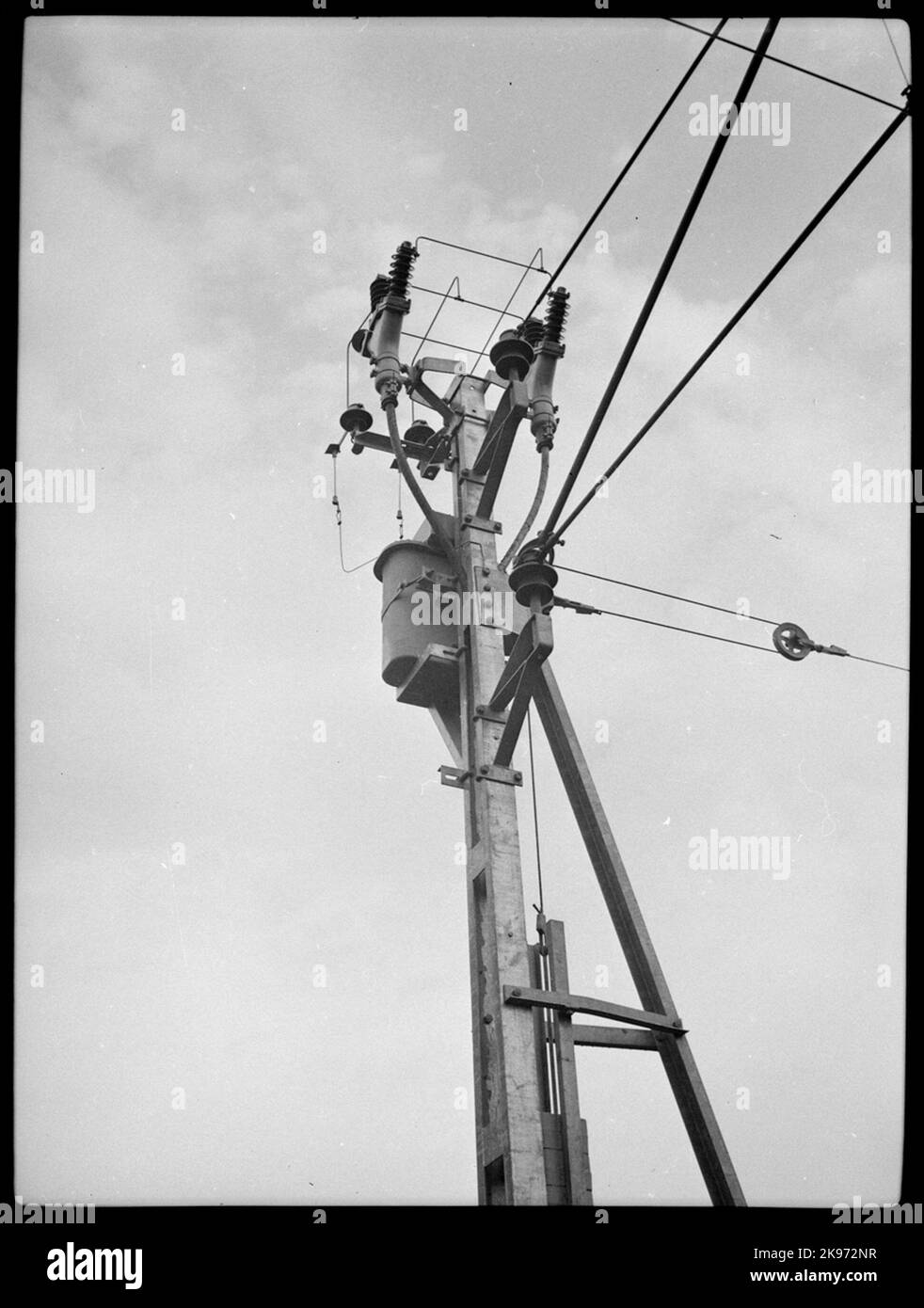Detail, contact line post Stock Photo - Alamy
