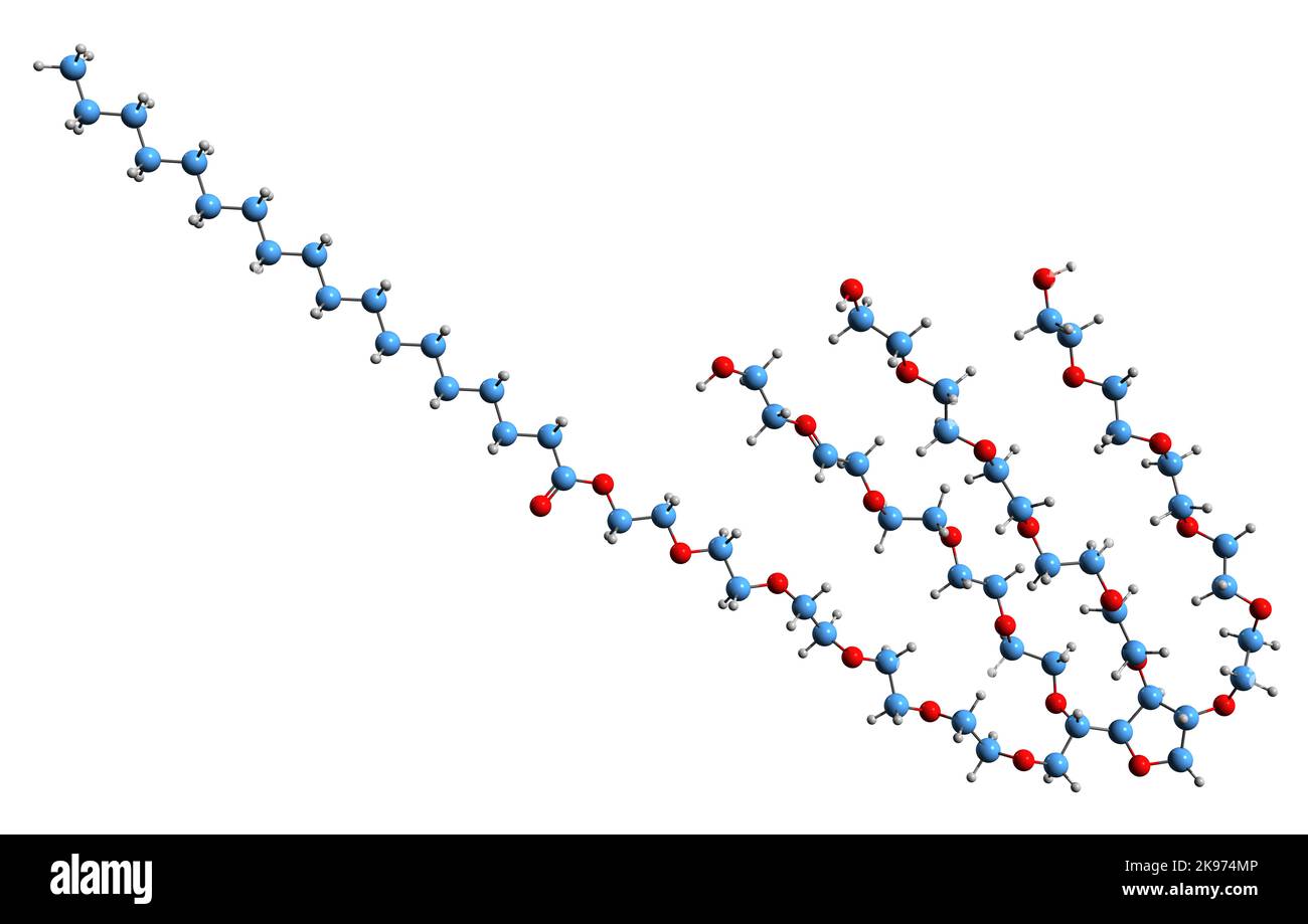 3D image of example of polysorbate 60 skeletal formula - molecular ...