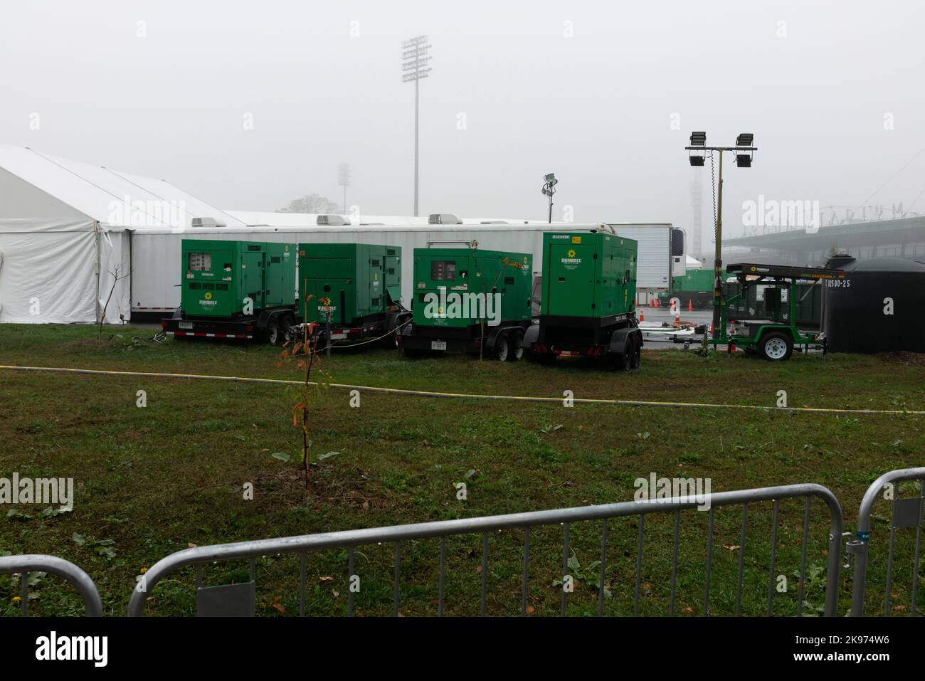 New York, 25/10/2022, Immigrant temporary housing on Randalls Island