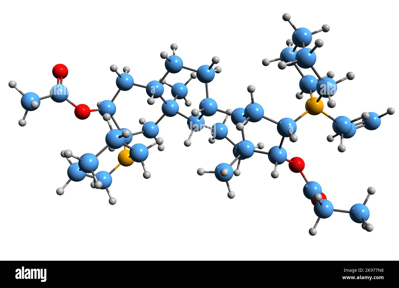 3D image of Rapacuronium bromide skeletal formula molecular chemical structure of aminosteroid
