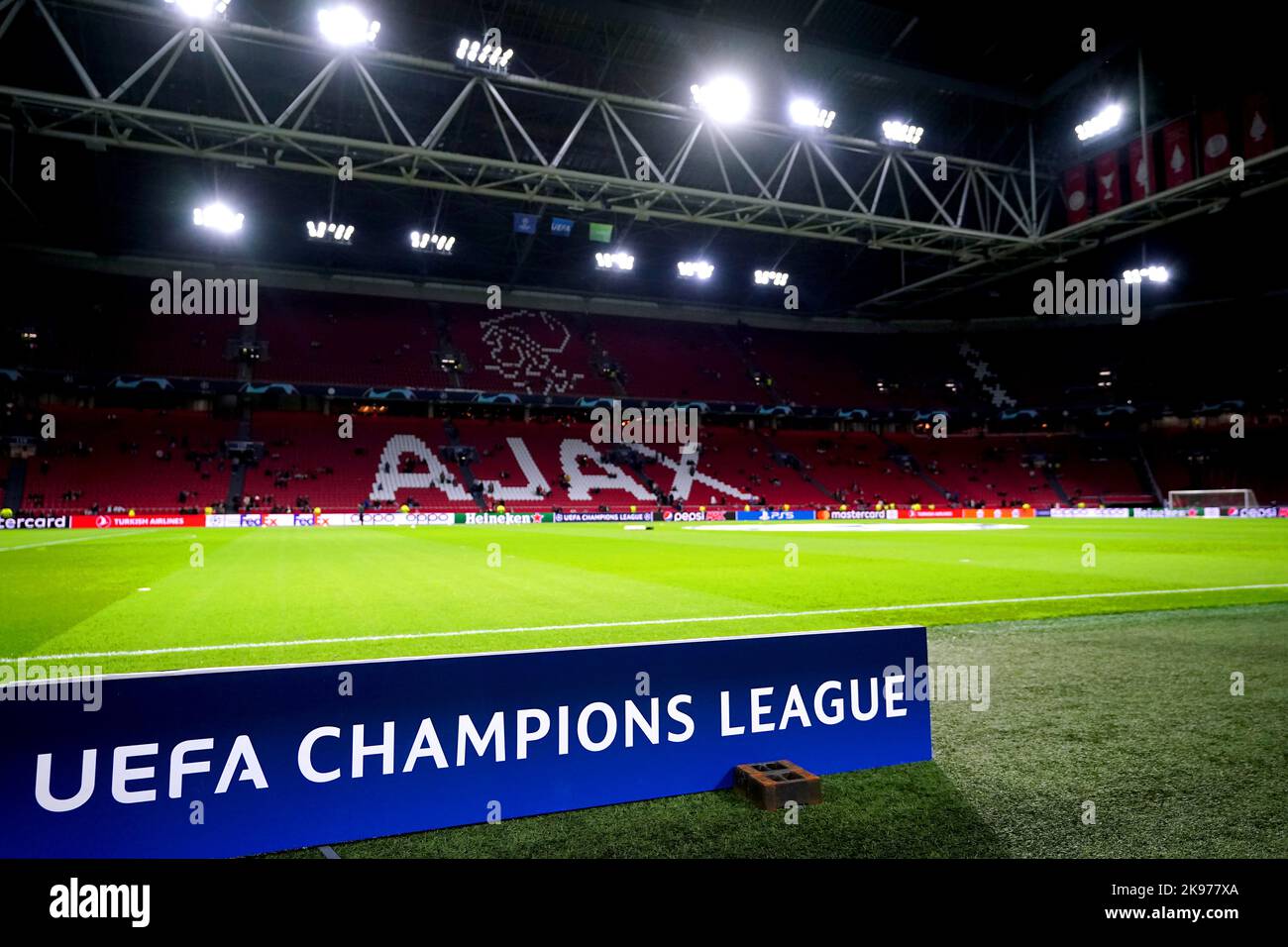 A general view of the stadium ahead of the UEFA Champions League group A match at the Johan Cruyff Arena in Amsterdam, Netherlands. Picture date: Wednesday October 26, 2022. Stock Photo