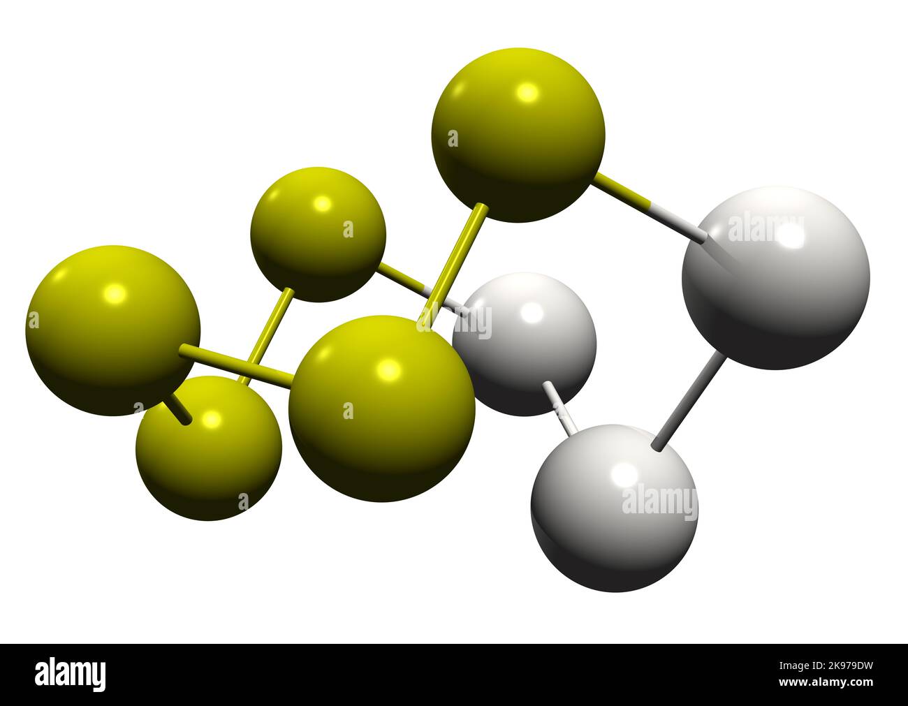 3D image of Selenium disulfide skeletal formula - molecular chemical structure of seborrheic dermatitis  medication isolated on white background Stock Photo