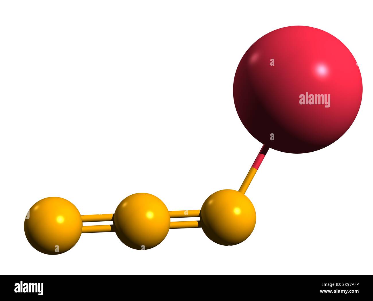 3D image of Sodium azide skeletal formula molecular chemical
