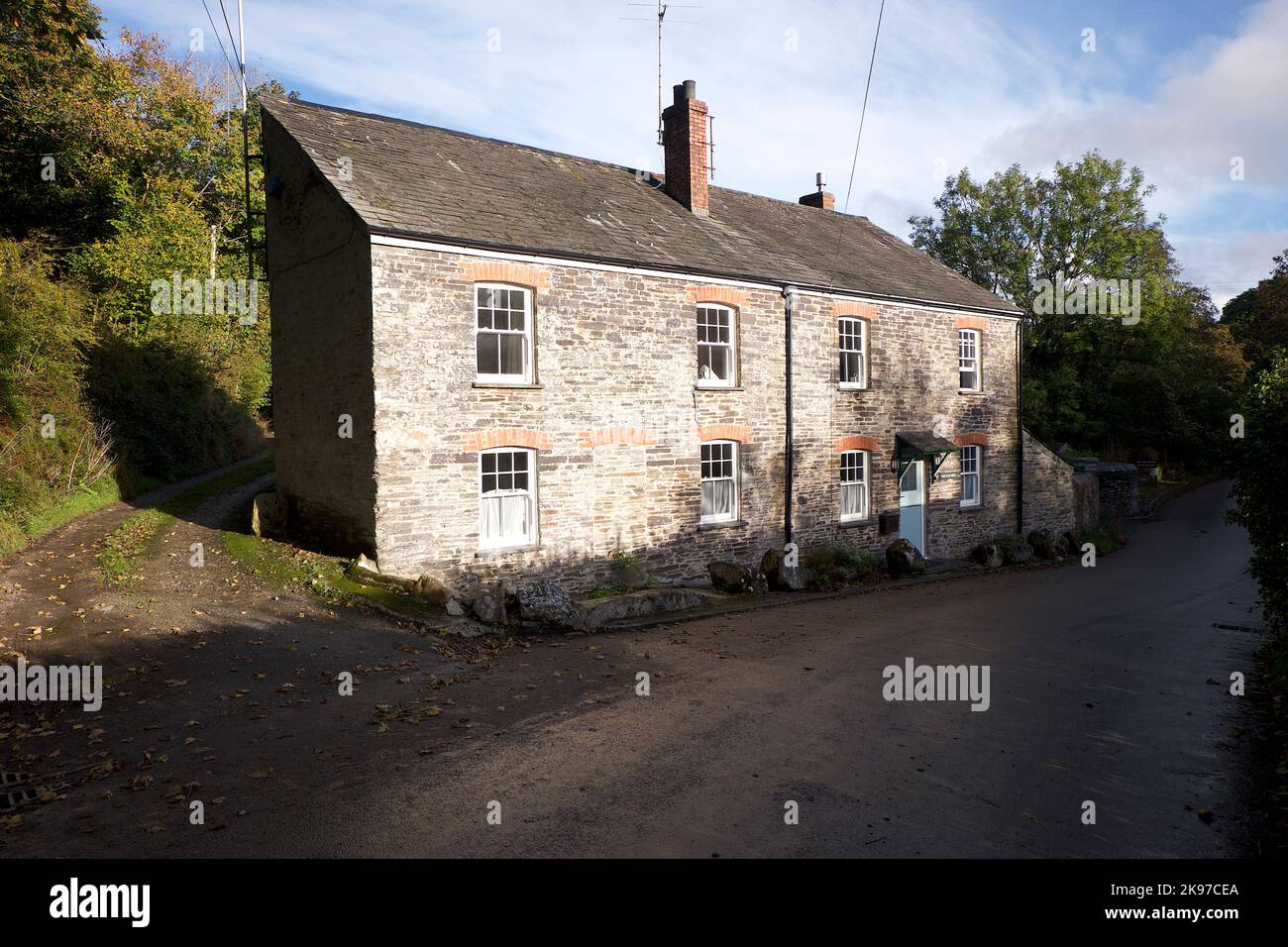 Helland Cornwall UK 10 25 2022 village centre Stock Photo