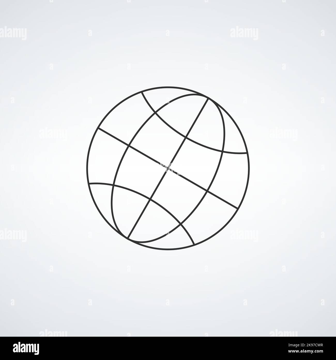 world globe outline icon, thin linear network symbol. Stock vector ...