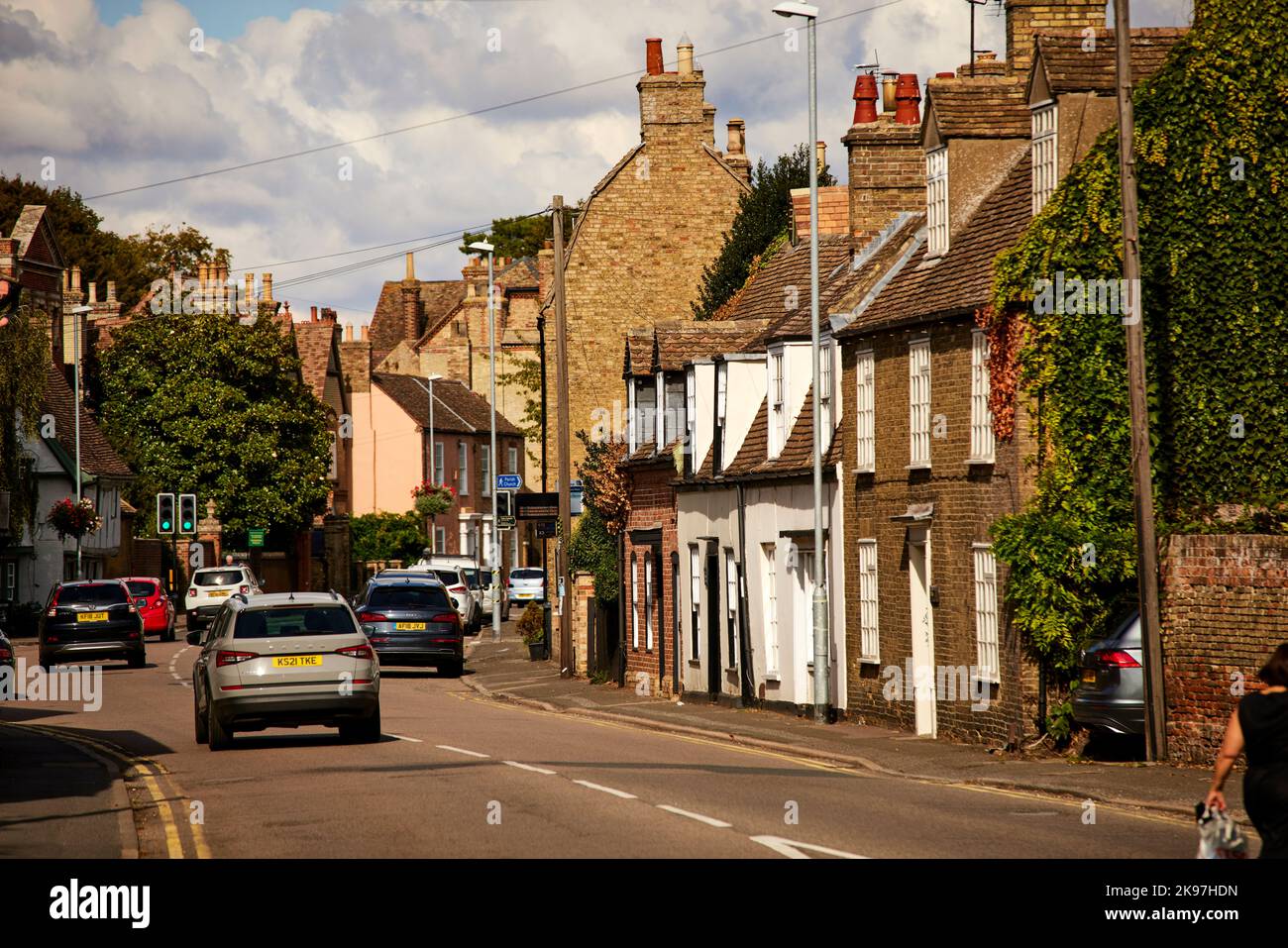 Godmanchester, Huntingdonshire, Cambridgeshire, England. Post Street through the village Stock Photo