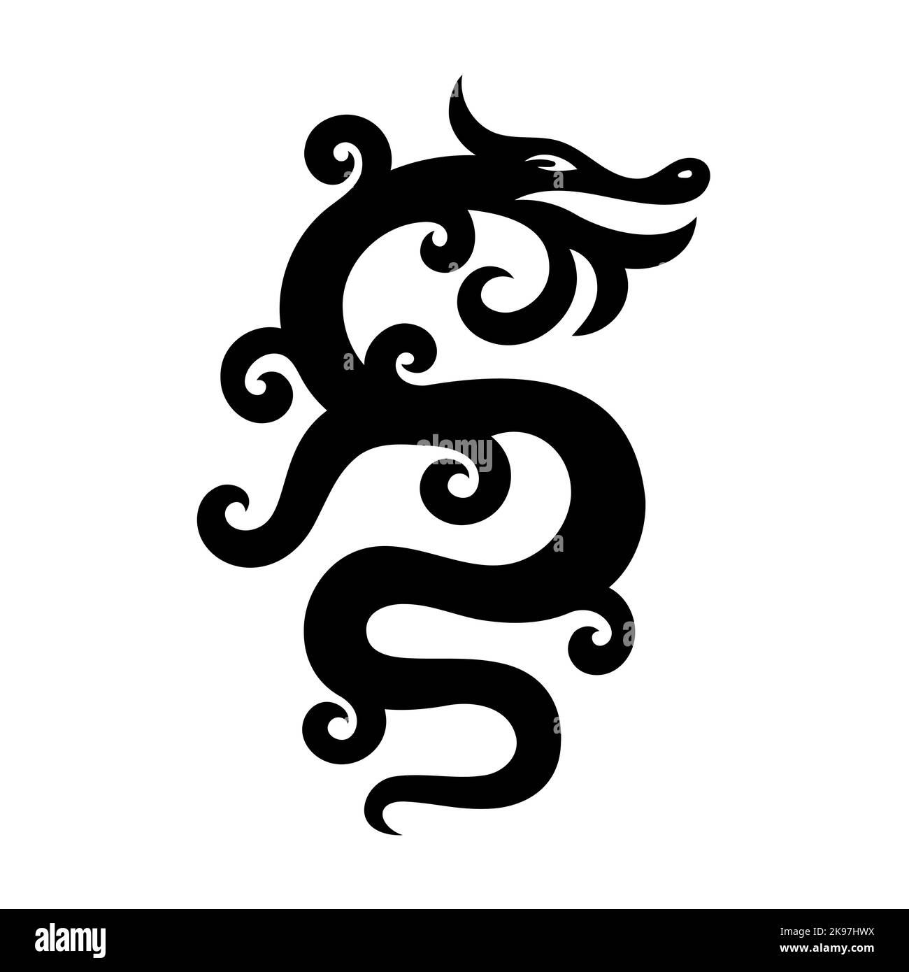 Simple dragon silhouette Cut Out Stock Images & Pictures - Alamy
